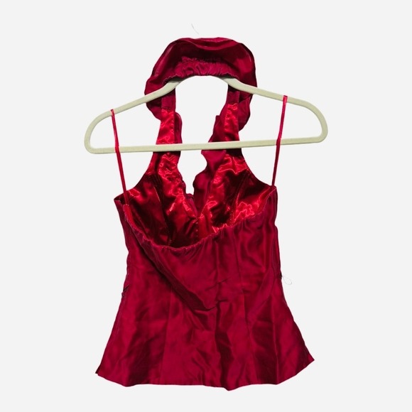 White House Black Marker 100% Silk Red Corset Top Size 4 Whimsigoth Vampire Core - Picture 3 of 5